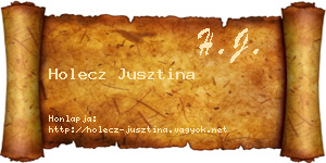 Holecz Jusztina névjegykártya